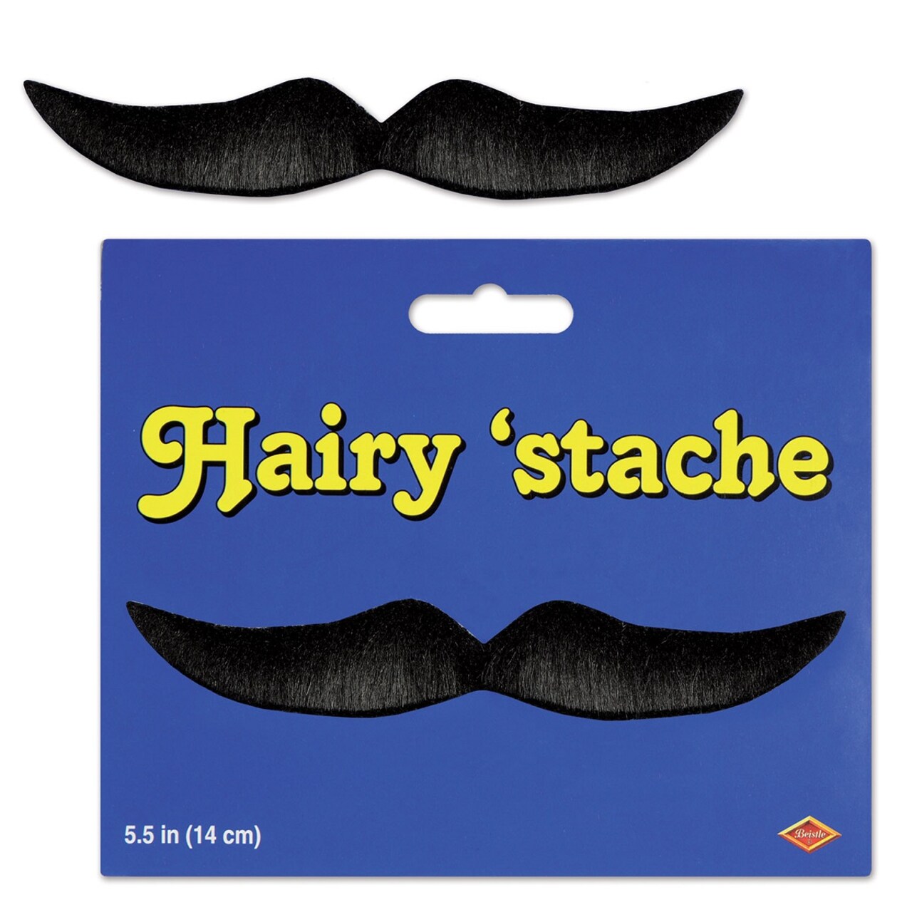 Beistle Pack of 12 Black Hairy Mustache Costume Accessories 5.5"